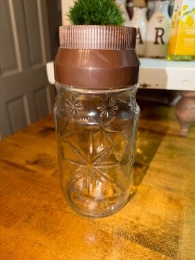 Embossed Glass Spice Jar with Brown Lid